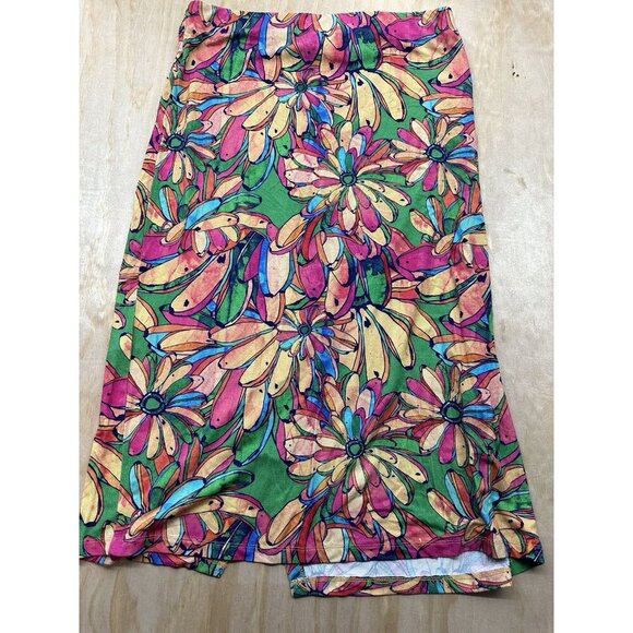 Farm Rio Skirt XL Faux Wrap Getaway Midi Resort Vaca Banana Floral Anthropologie - Picture 3 of 5